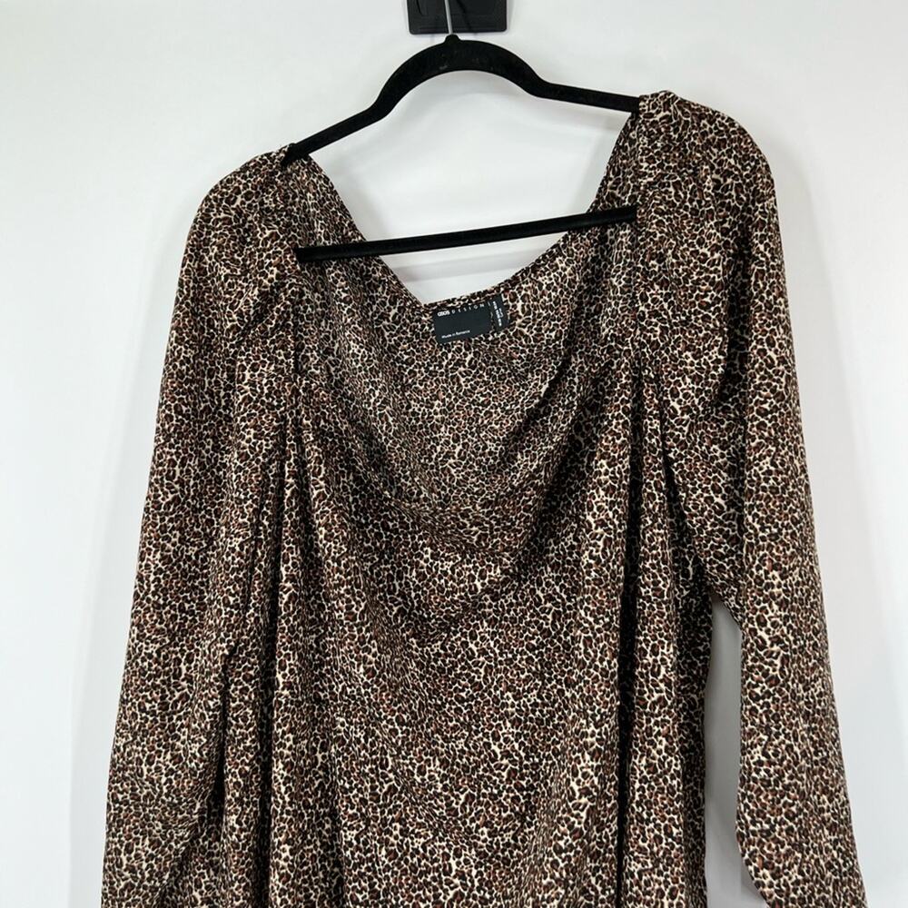 ASOS Design Curve Leopard Print Square Neck Maxi … - image 2